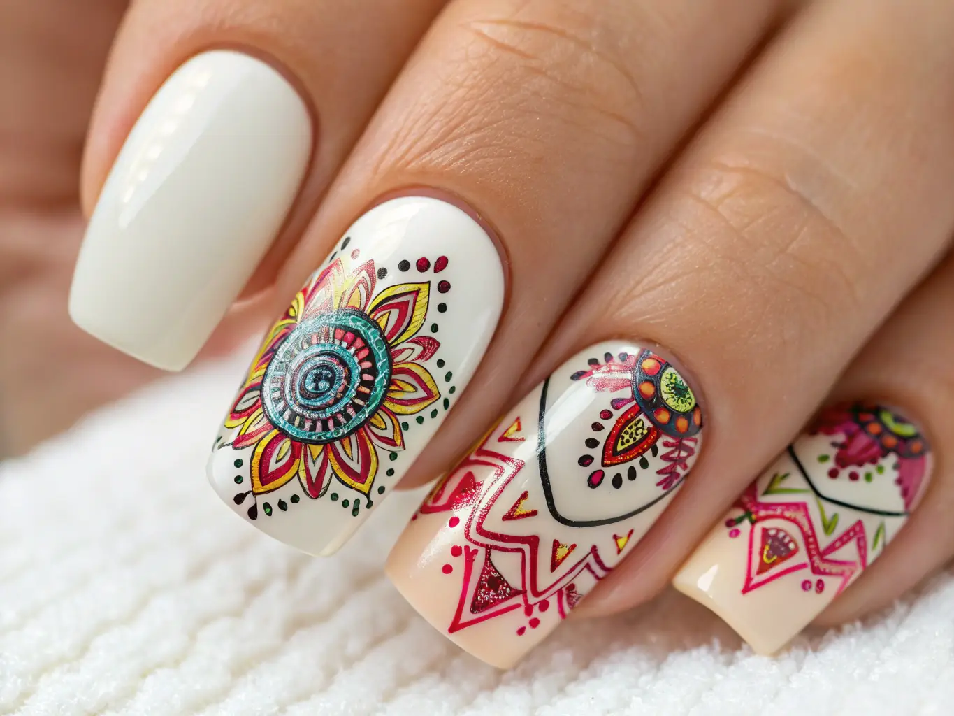 A close-up image of perfectly manicured nails at Uniskin Blackeath, highlighting the salon's attention to detail.