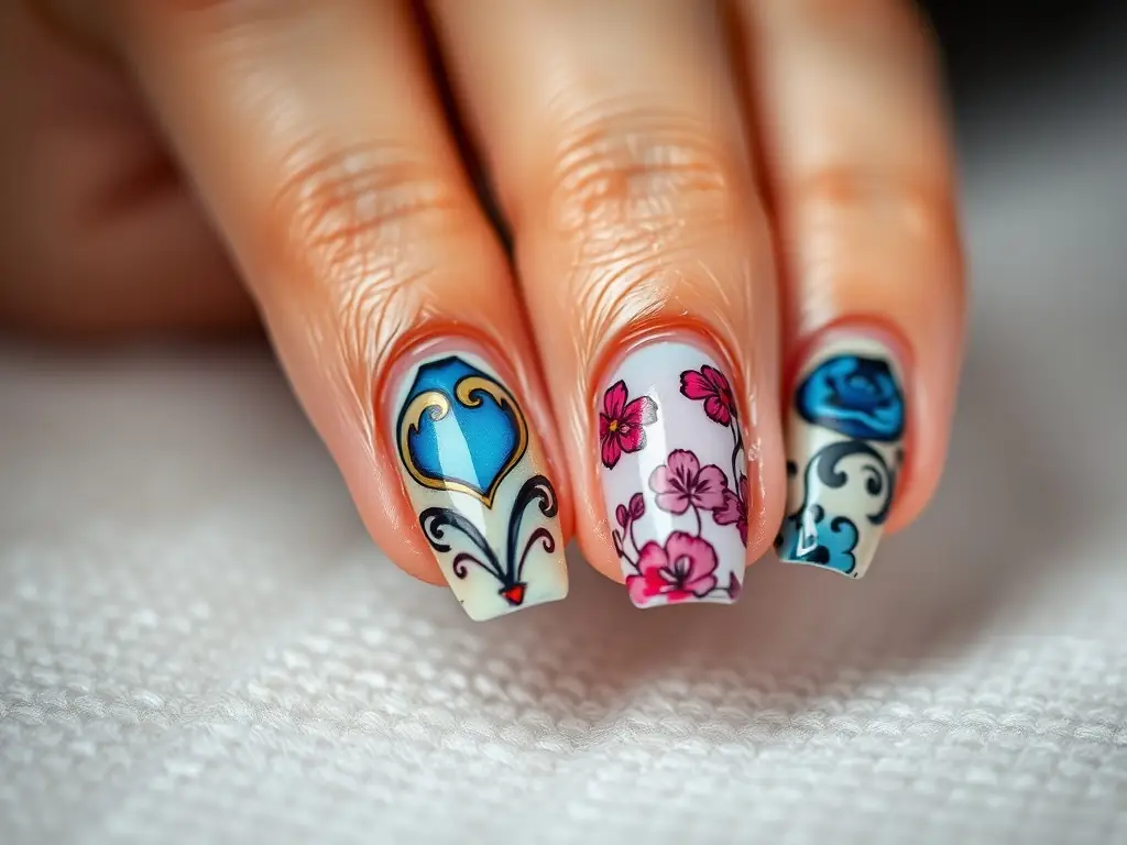 A close-up image of perfectly manicured nails, showcasing the precision and artistry of the salon's nail services.